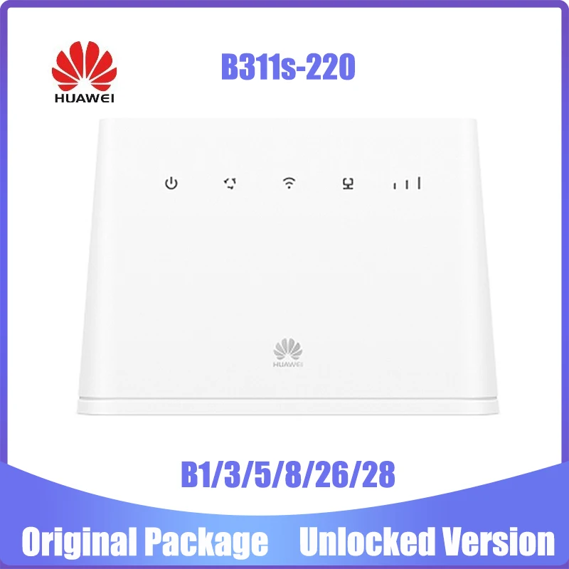 Новый разблокированный Huawei B311 B311S-220 4 аппарат не привязан к оператору сотовой связи КЭП Wi-Fi 150 Мбит/с маршрутизатор с внешней антенной RJ45 инте...