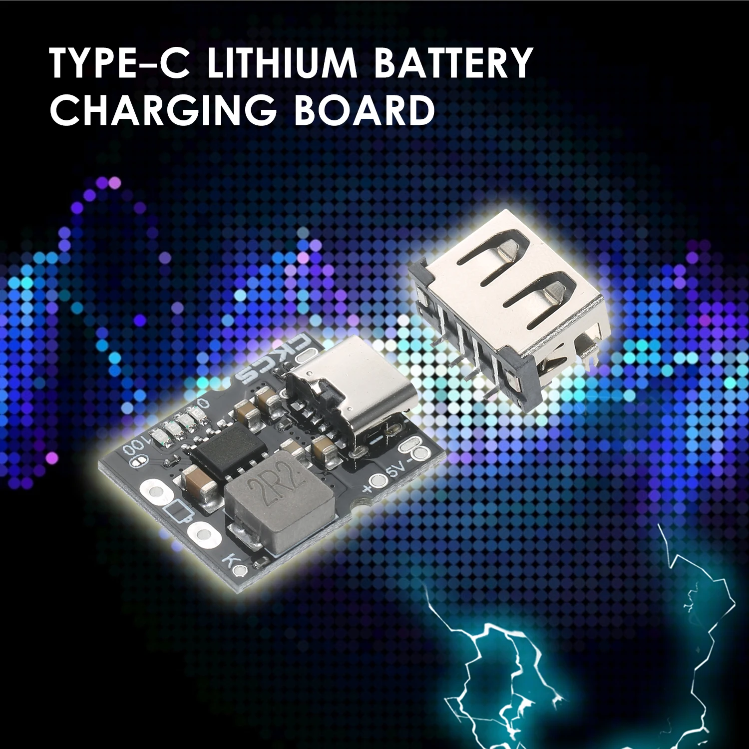 

KKmoon 5V 2A Lithium Battery Charging Board Type-C Input with Female Charging Module Type-C Charge Module for Electronic DIY