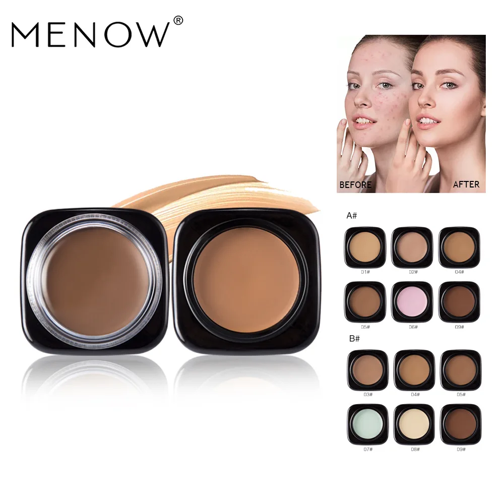 

MENOW 6 Colors Hide Blemish Face Eye Lip Cream Concealer Makeup Foundation Full Cover Contour Base Make Up Concealer Cream