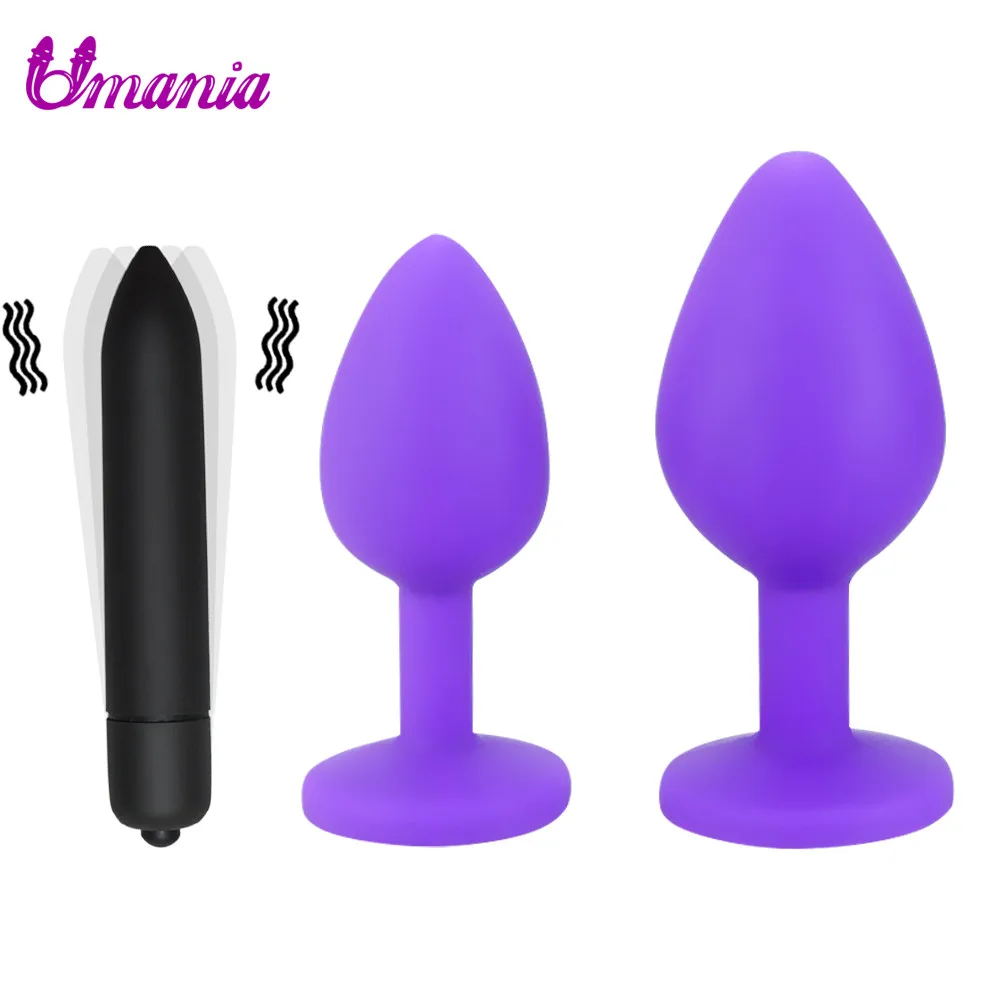 Анальная пробка из 100% силикона мягкие секс игрушки 3 разных размера для взрослых