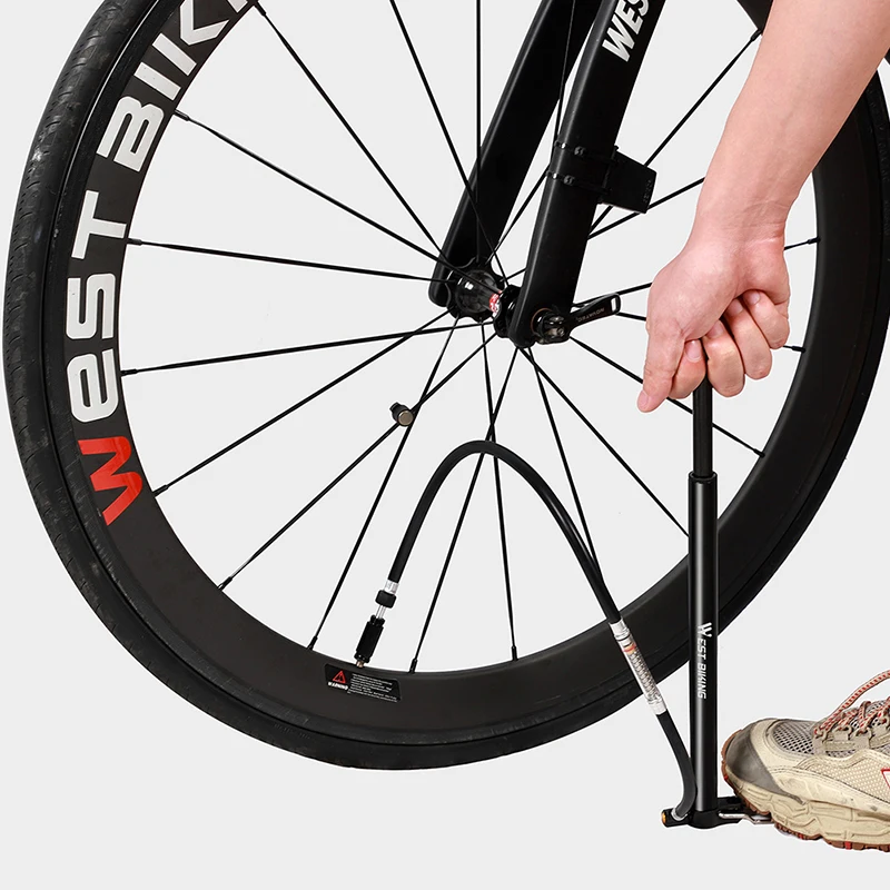 Семейный велосипедный насос со стальным корпусом и манометром 160 фунт/кв. Дюйм