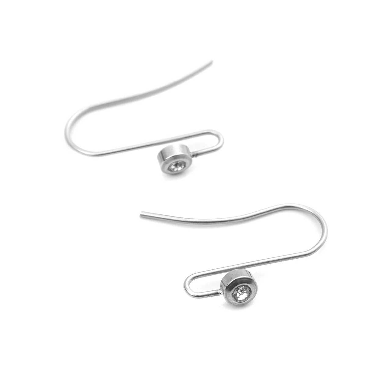 304 Stainless Steel Ear Wire Hooks Earring Findings n-shape Silver Color 19mm x 16mm Post/ Size: (21 gauge) 10 PCs | Украшения и