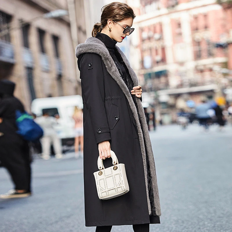 2020 парка натуральный мех пальто для женщин зимняя куртка норковая меховая