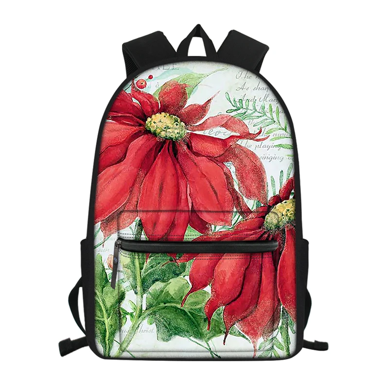 Poinsettia/красные школьные рюкзаки с принтом для девочек модные женские мини мягкие