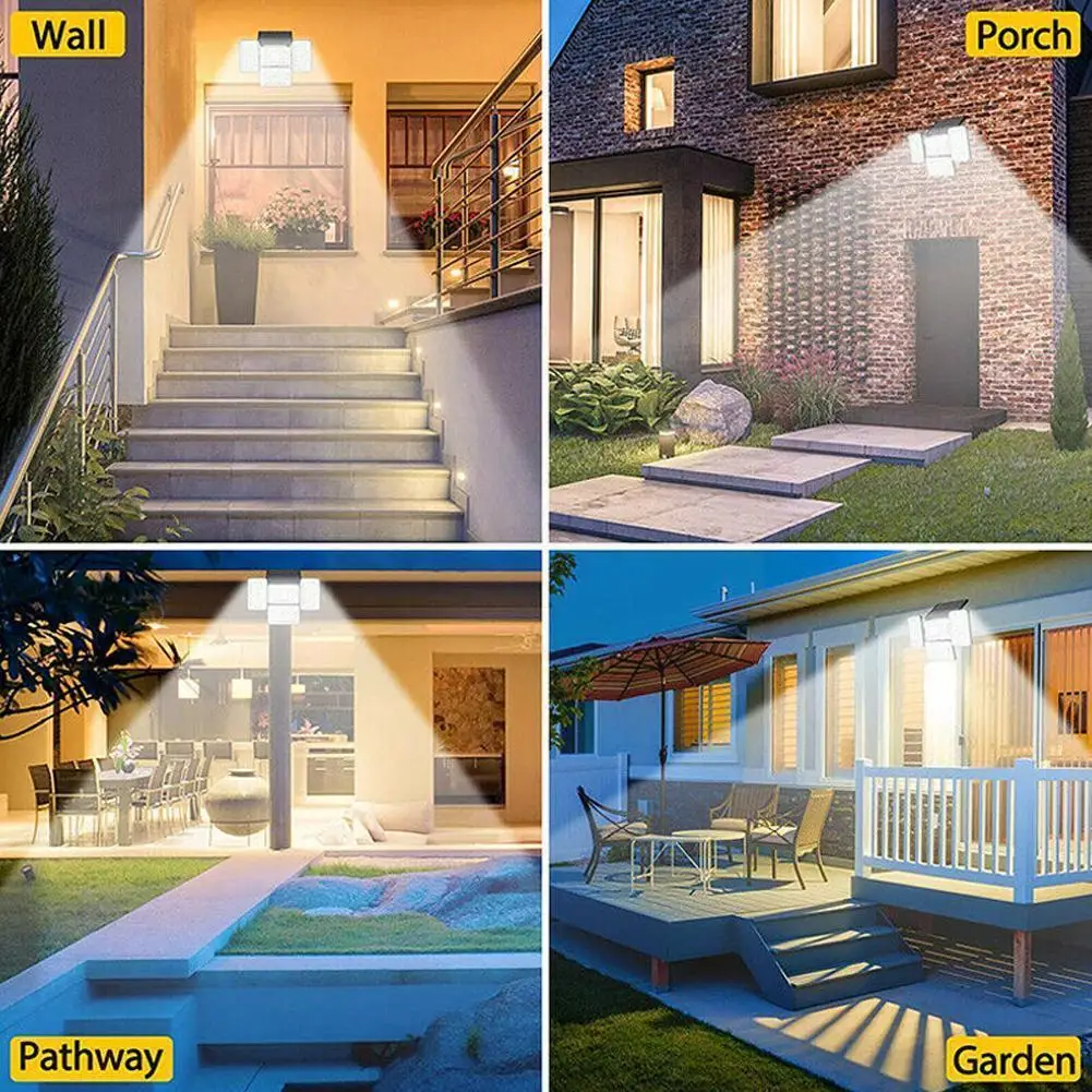 

Solar Wall Light Four Rotating Split Waterproof Light Human Street Garden Road Body Light Lighting Induction Christmas J2h6
