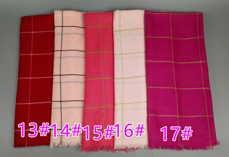 

1pc Classic Plaids Tartan Cotton Voile Muslim Hijab Scarf for Ladies Long Cross Strips Double Color Islamic Hijabs Shawl Wrap