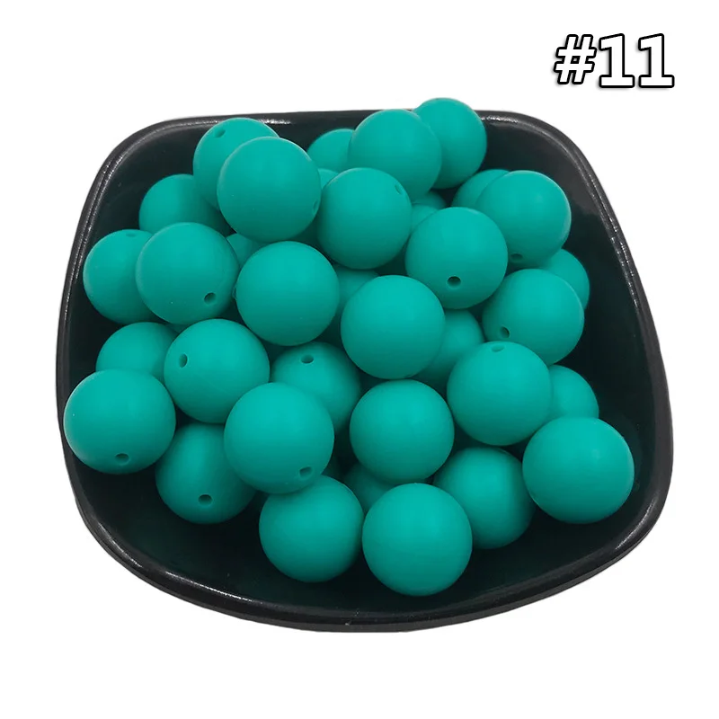 Silicone teether 11 20 шт. Силиконовая Круглая Бусина 12 мм Экологичное Сенсорное ожерелье-прорезыватель для кормления пищи аксессуары DIY Ювелирные изделия Детский Прорезыватель игрушка - Цвет: Silicone teether 11
