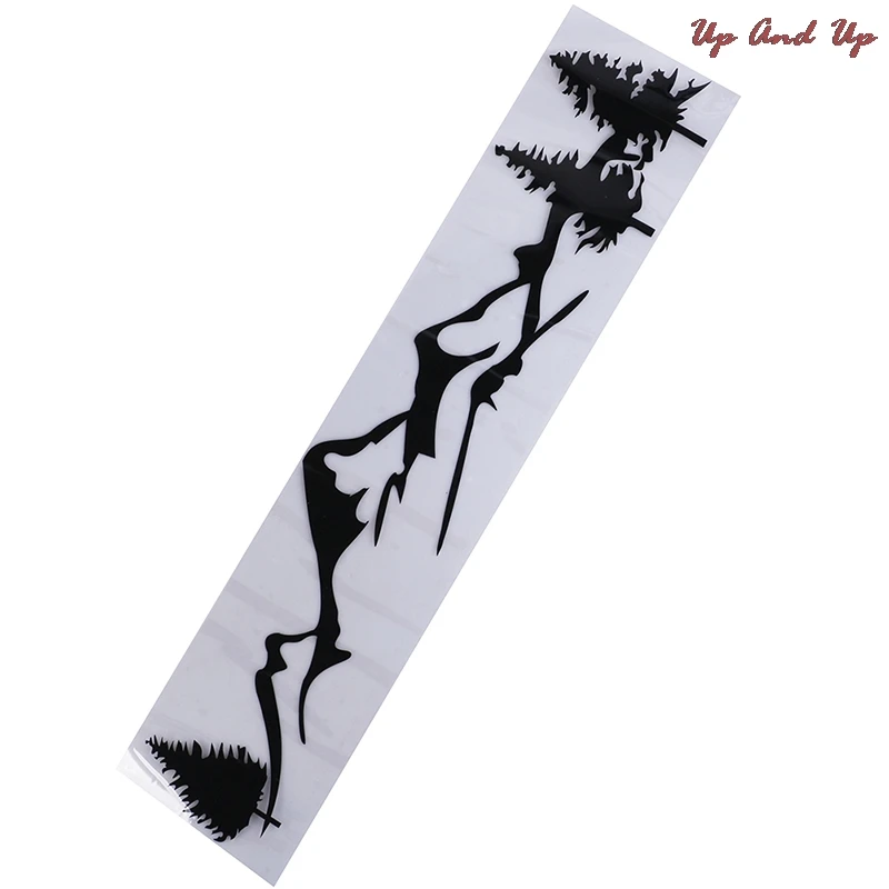 

1pc For SUV RV Camper Offroad 100cm Black/White Tree Mountain Car Decor PET Reflective Forest Car Sticker