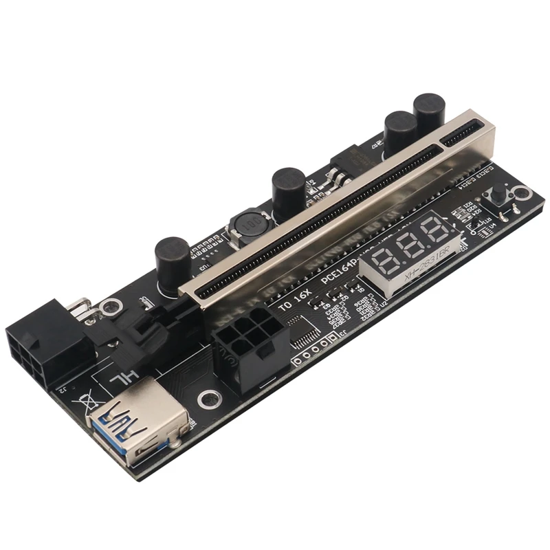 

PCIE Riser 1X to 16X Graphic Extension with Temperature Sensor for Bitcoin GPU Mining Powered Riser Adapter Card