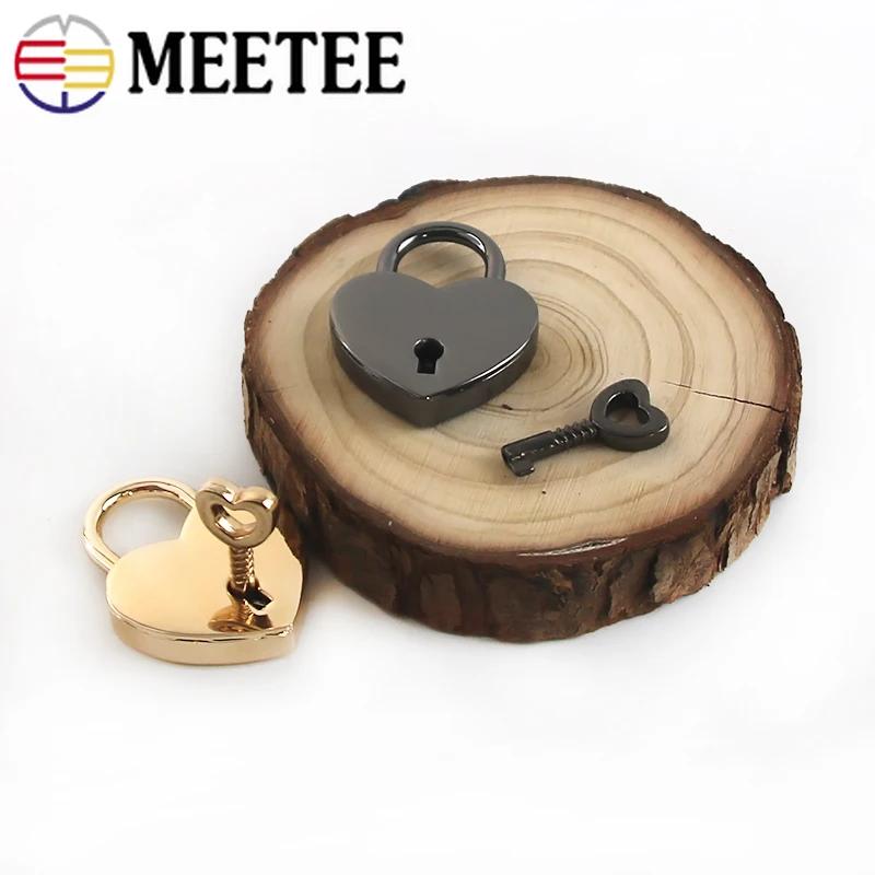 2/5 шт. Meetee металлическая застежка в форме сердца закручивающийся замок с ключом DIY