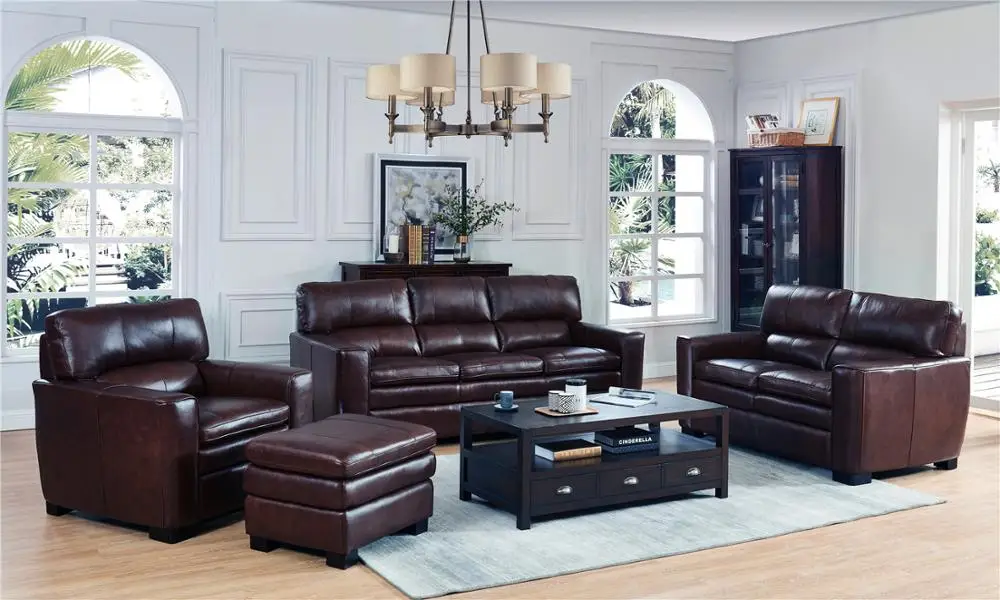 Набор кожаных диванов мебель для гостиной кожаный диван 4 шт.|Диваны гостиной| |