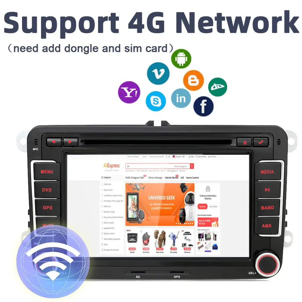 PX6 4G+ 64G 2Din android 9,0 автомобильный dvd-плеер Aux gps стерео для Volkswagen Skoda POLO GOLF 5 6 PASSAT CC TIGUAN TOURAN Fabia Caddy