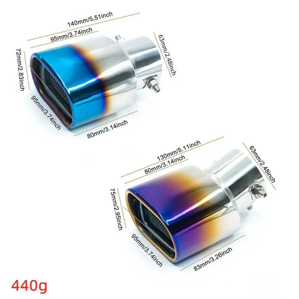 

Car Exhaust System Stainless Steel Universal Car Exhaust Muffler Tip Exhaust Tail Pipe Auto Car Modified Accessories