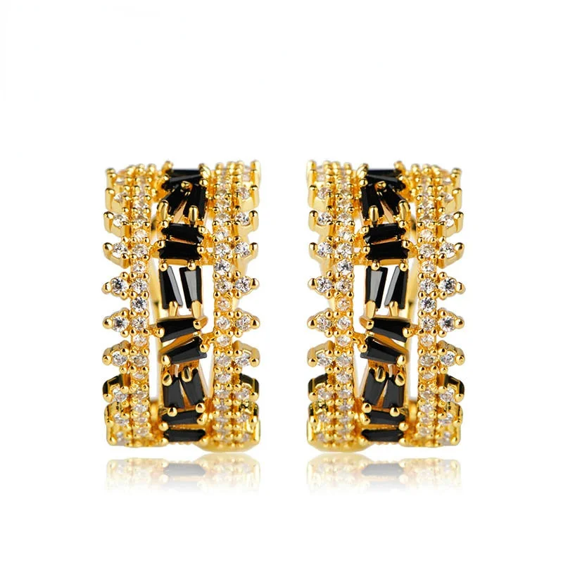 

Blucome Unique Design Luxury Multicolor Earrings for Women Zirconia Wedding Brincos Ears Piercing Jewelry New Year Gift Jewelry
