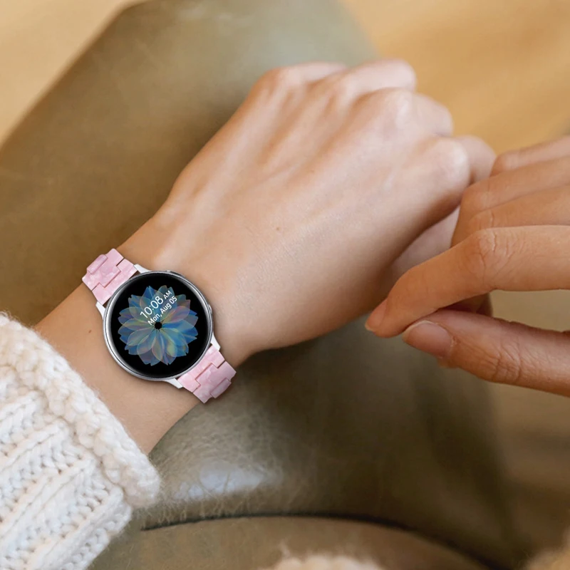 

20mm Light Resin Bracelet for Samsung Galaxy Watch 41mm/42mm/40mm/44mm Strap Smooth Clock Belt