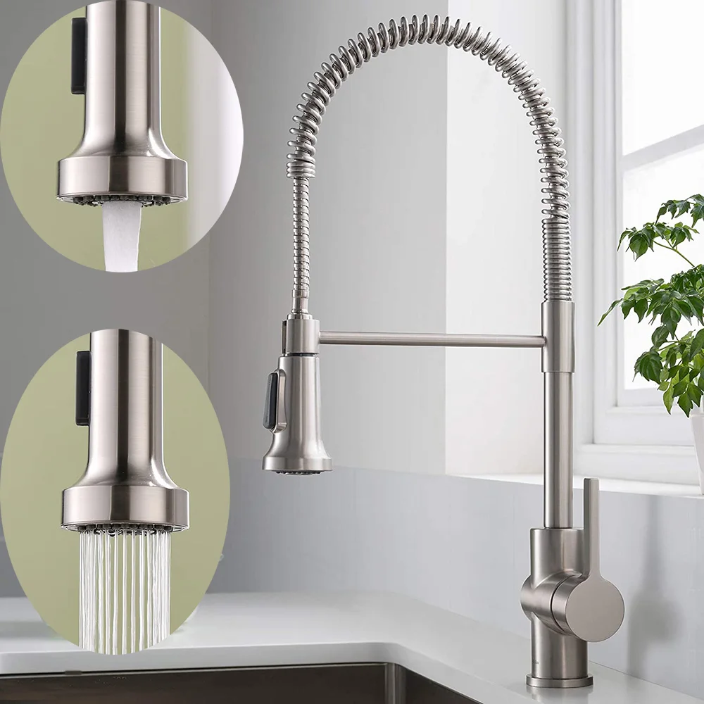 Смеситель кухонный с выдвижным краном кран для горячей и холодной воды черный