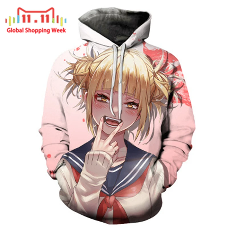 Толстовка химико Тога в стиле аниме для мужчин и женщин 3D худи Свитшот Харадзюку