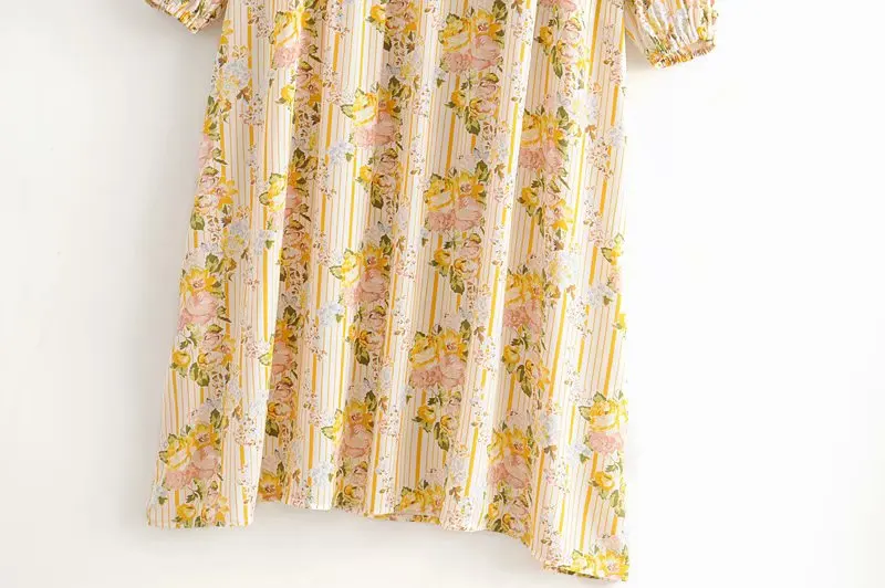 Женское винтажное платье-миди Пляжное Платье из вискозы с цветочным принтом и