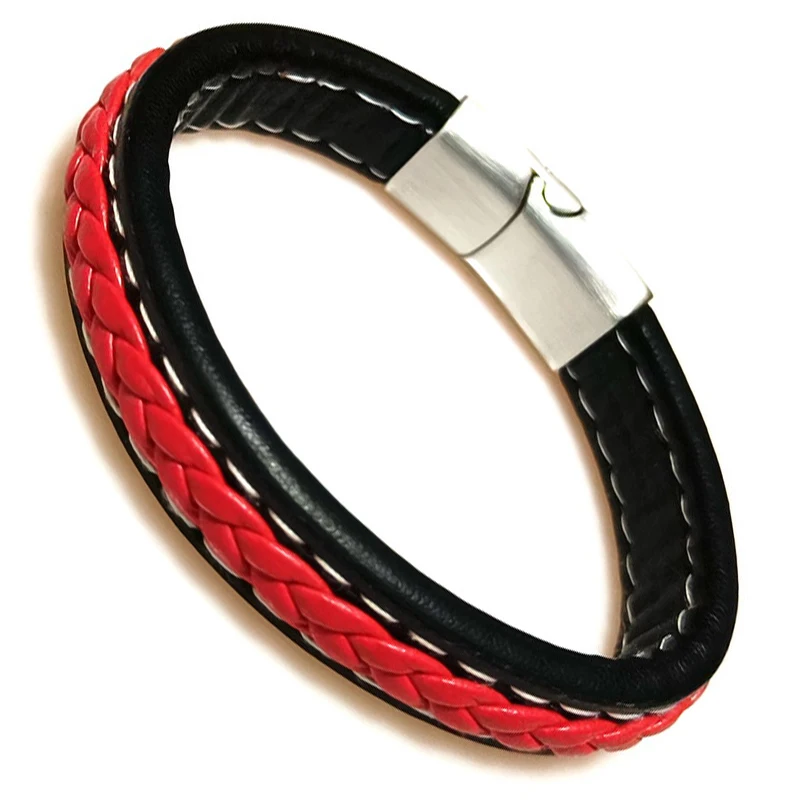 Оптовая цена классический кожаный браслет для мужчин ручная работа