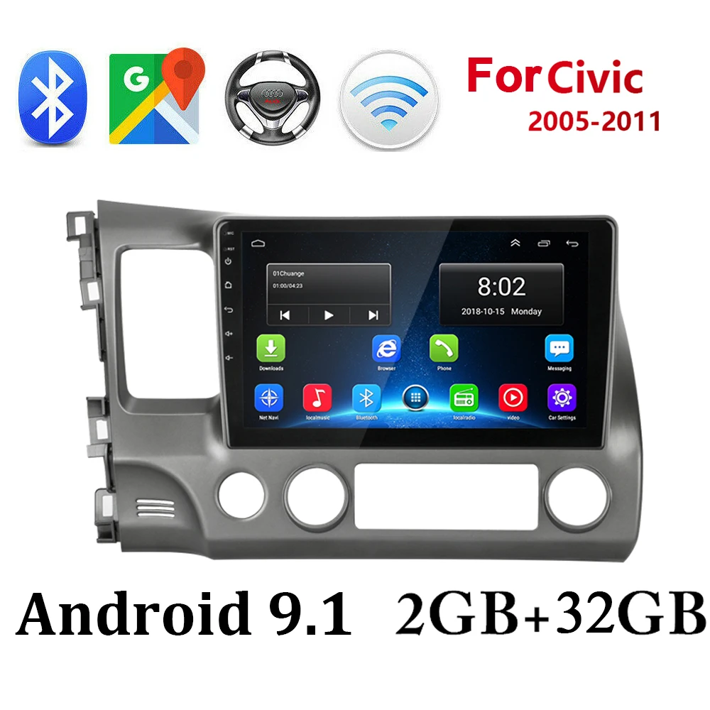 10 1 &quot2Din Android 9 автомобильный Радио мультимедийный плеер для Honda Civic 2006 2011