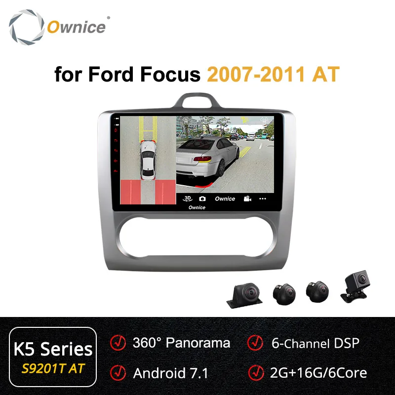 S9201-2 K5 Ownice K3 K5 K6 2DIN Android 8,1 Восьмиядерный автомобильный Радио dvd-плеер для Ford FOCUS 2007 2008 2009 2010 2011 Navi gps 4G LET DSP - Цвет: S9201-2 K5