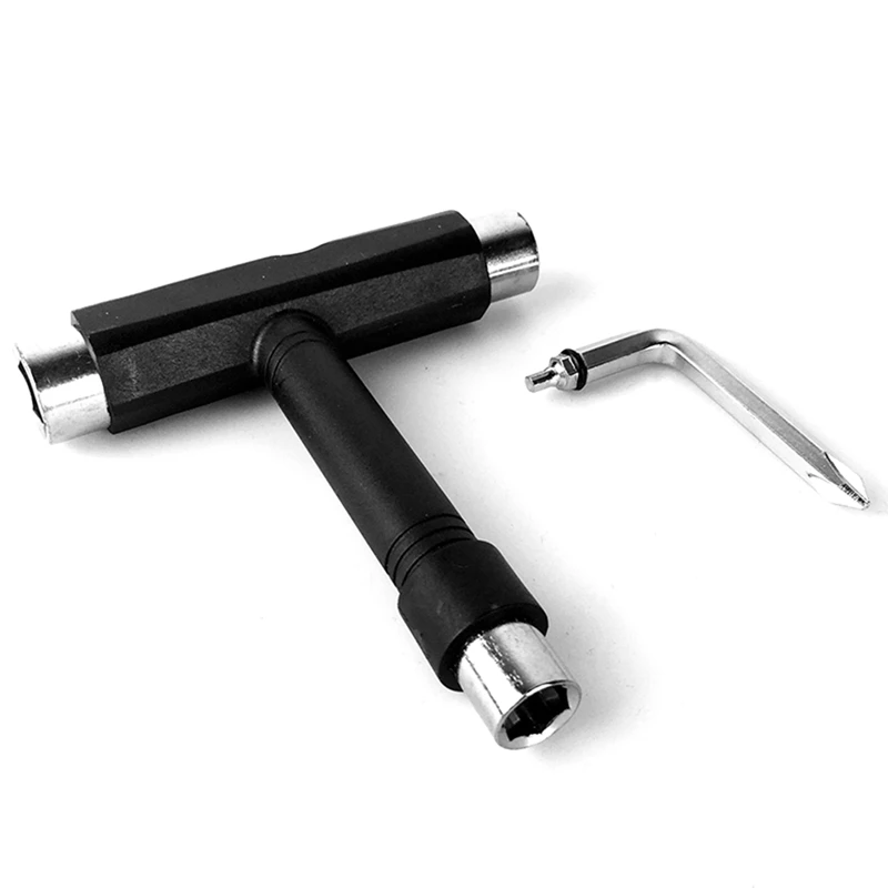 All-in-One Skate Tools Multi-Function Portable Skateboard T Tool Accessory with T-Type Allen Key and L-Type Phillips Head Wrench | Спорт и