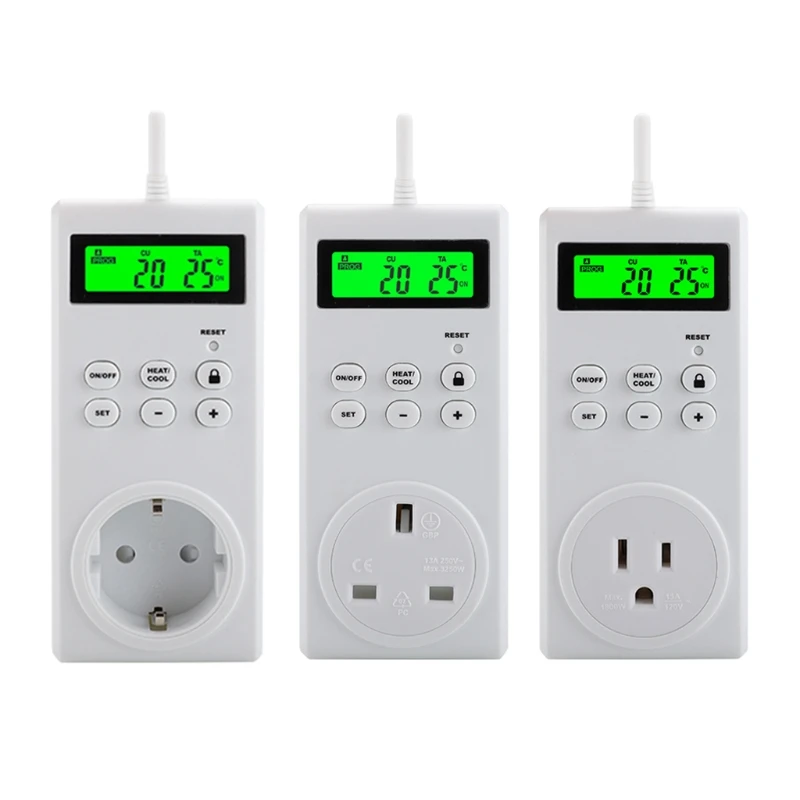 

Programmable Plug in Thermostat Outlet Cooler & Heater Temperature Controller