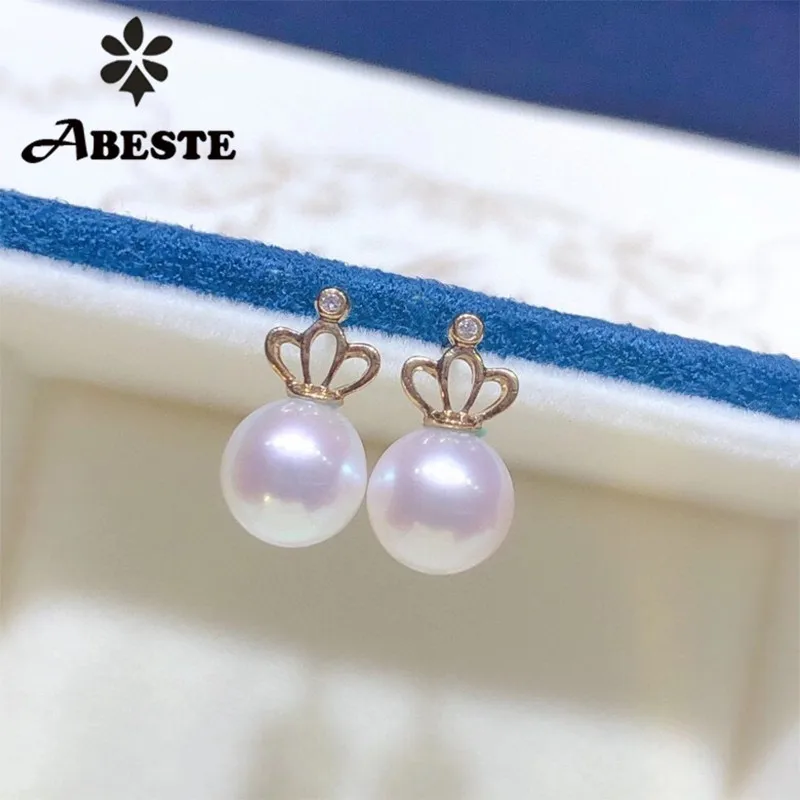 ANI 18K твердые желтые золотые (AU750) женские серьги для помолвки сертифицированные