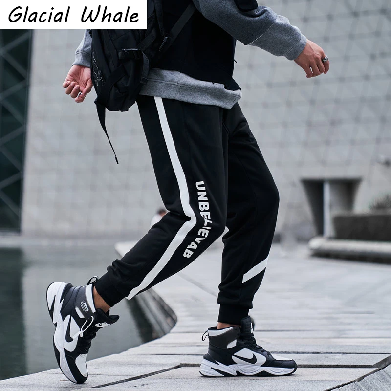 

Мужские спортивные штаны GlacialWhale, мужские новые полосатые бегуны по бокам, в стиле хип-хоп, японская уличная одежда, брюки в стиле харадзюку, мужские шаровары для мужчин