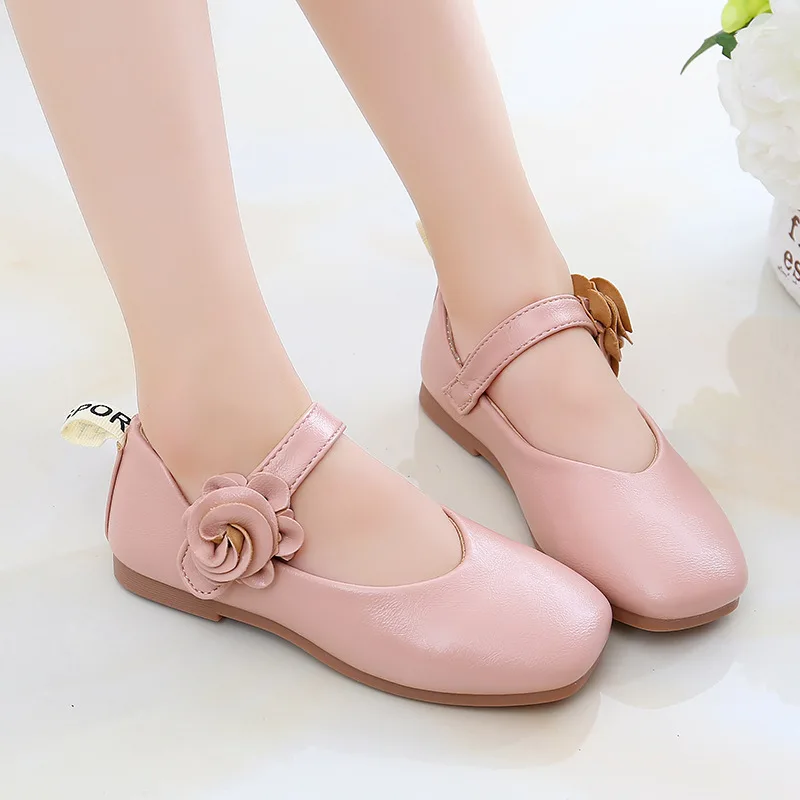Балетки для девочек с круглым носком Цветочная обувь принцесс Детские парадные