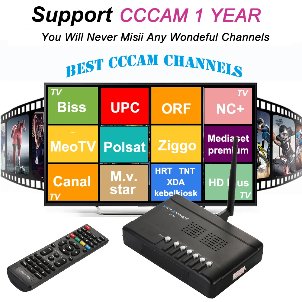 Satxtrem X800 HD 1080P DVB-S2 цифровой спутниковый ресивер тюнер DVB S2 сосуд с USB WiFi приемник Dollby AC3 Cam Испания