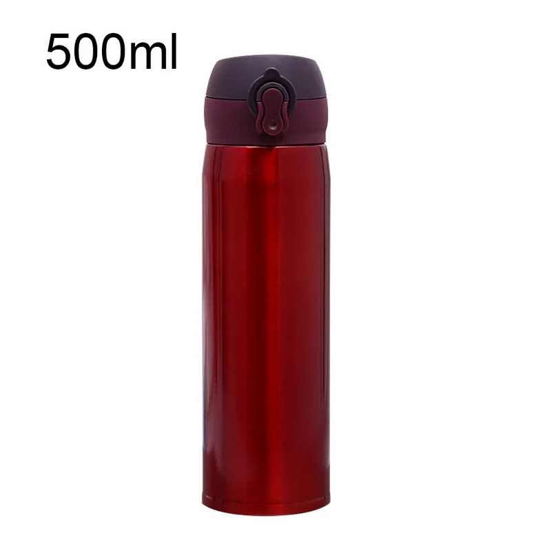 500ml red Hoomall 500 мл модный термос для чая, вакуумная колба с фильтром из нержавеющей стали, Термокружка для кофе, бутылка для воды, для офиса, бизнеса - Цвет: 500ml red