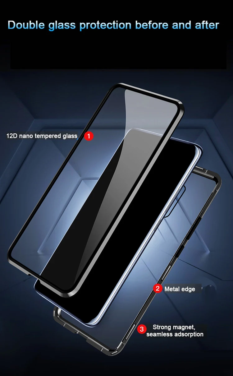 Защитный чехол магнитный металлический 360 для Huawei Mate 10 Lite телефона задняя крышка