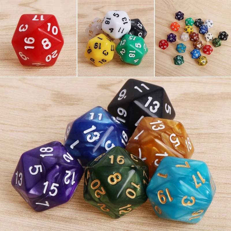 

20pcs Multicolor Acrylic Cube Dice Beads multiaspect Portable Table Games Toy
