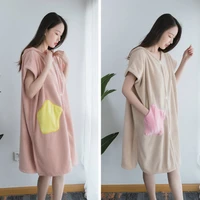 fast absorbing water changing robe beach towel outdoor sport soft tactility hooded bath towel dress poncho swimming cloak pocket