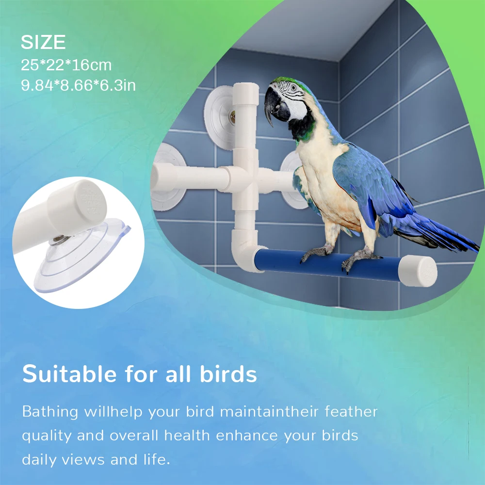 Pet Bird Shower настенная стойка стержень окно стена птица ванна окунь присоски кронштейн для душа Когтеточка птицы Попугай инструменты