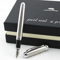 jinhao x750 stainless steel medium silver 18kgp nib fountain pen new