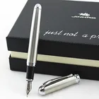 Перьевая ручка Jinhao X750 из нержавеющей стали, серебристая, 18 карат
