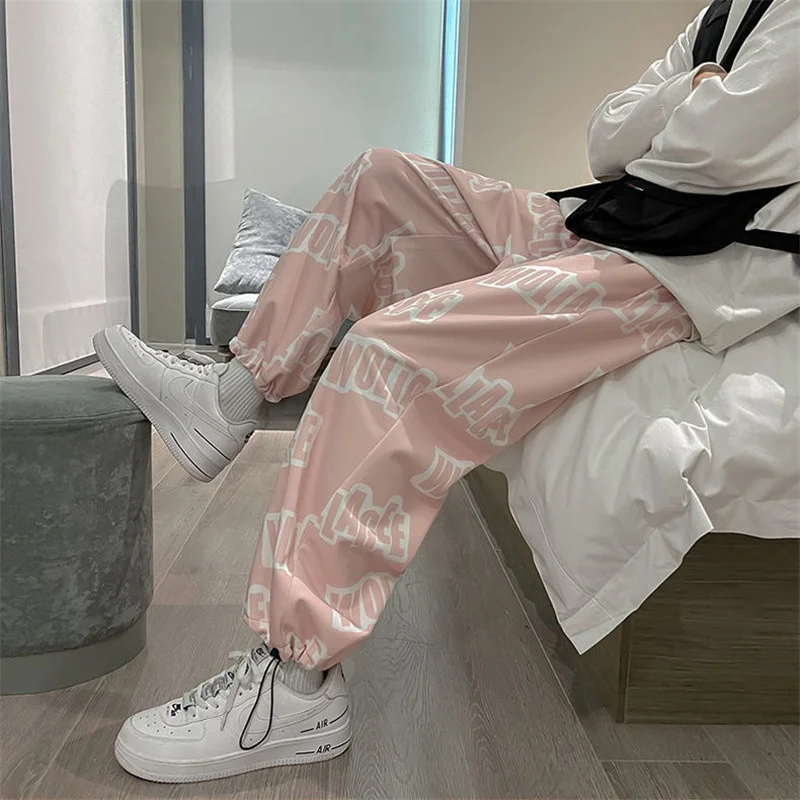 

Casual Loose Pants Women Summer Cargo Trousers Streetwear Cute Pencil Harajuku Fashion Hip Hop Female High Street Pants Girls