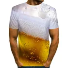 Футболка мужская с 3D принтом пива, фэнтезийная новинка, топ с круглым вырезом и коротким рукавом, уличная модная одежда унисекс, лето 2021