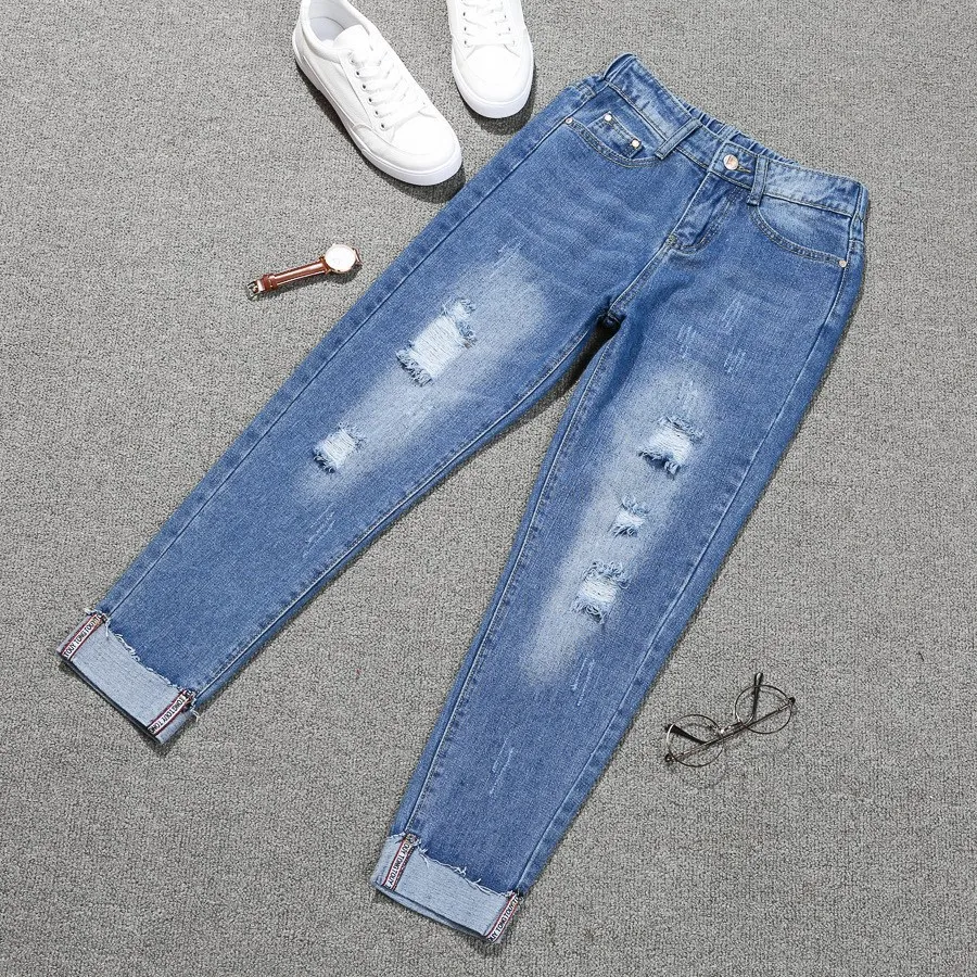 2021 сезон: весна-лето джинсы для женщин Женская обувь Большие размеры 5XL