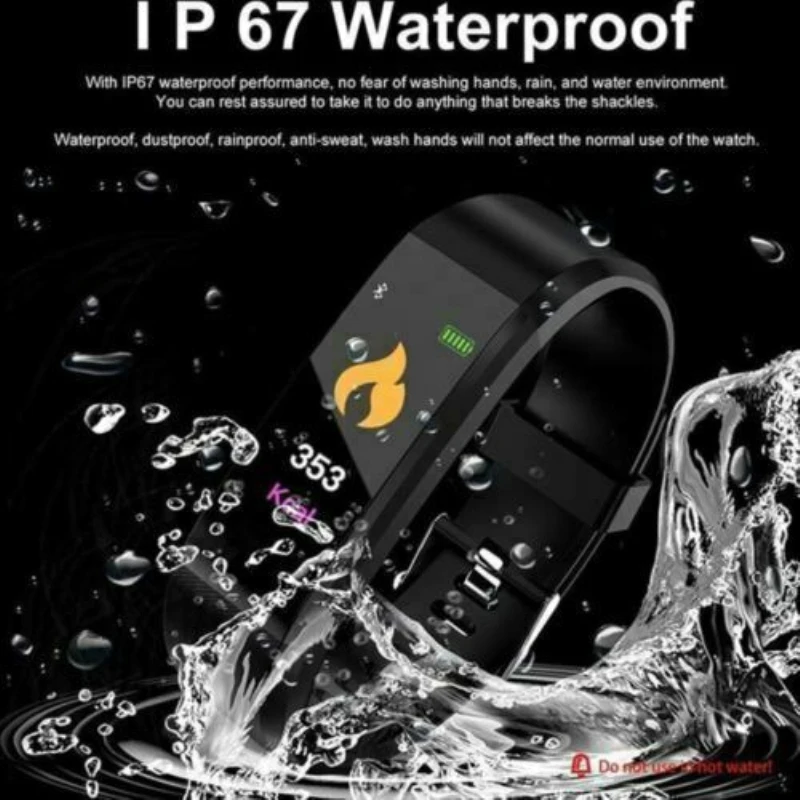 Смарт браслет ID115 PLUS смарт с цветным экраном спортивные часы шагомером фитнес