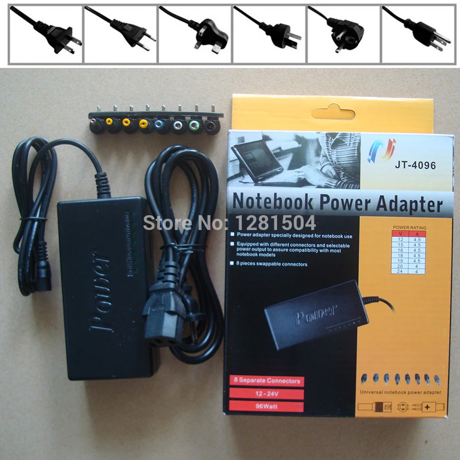 

Wholesale Hot Sale Universal 96W Laptop Notebook AC Charger Power Adapter with EU UK AU US Plug with Retail Package 30pcs/lot