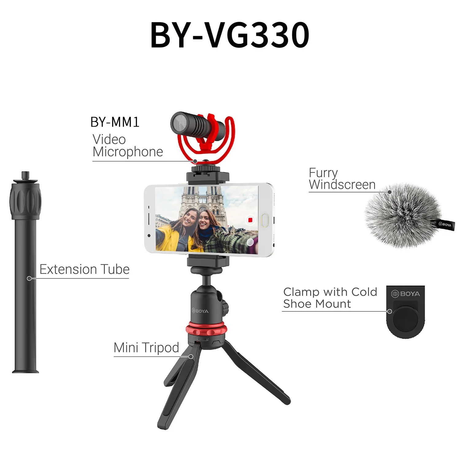 Продажа BOYA BY-VG350 BY-VG330 видеомикрофон светодиодный светодиодсветильник кой штатив держатель для телефона набор для DSLR камеры смартфона Vlog Live Show