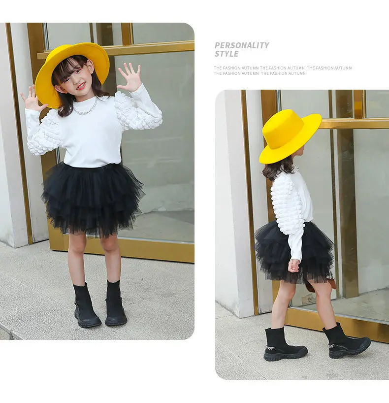 Girls Bottoming Shirt New Style Little Girl Outer Wear Fashion T-shirt Girl Baby Long-sleeved Top Tees Autumn Kids Clothes