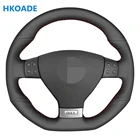 Сшитый вручную чехол рулевого колеса автомобиля для Volkswagen Golf 5 Mk5 GTI VW Golf 5 R32 Passat R GT 2005 черная искусственная кожа