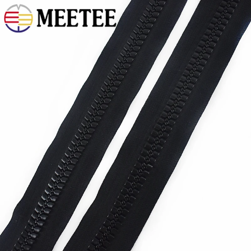 Meetee 20 # очень большие молнии из смолы черные двойные ползунки открытые для шитья