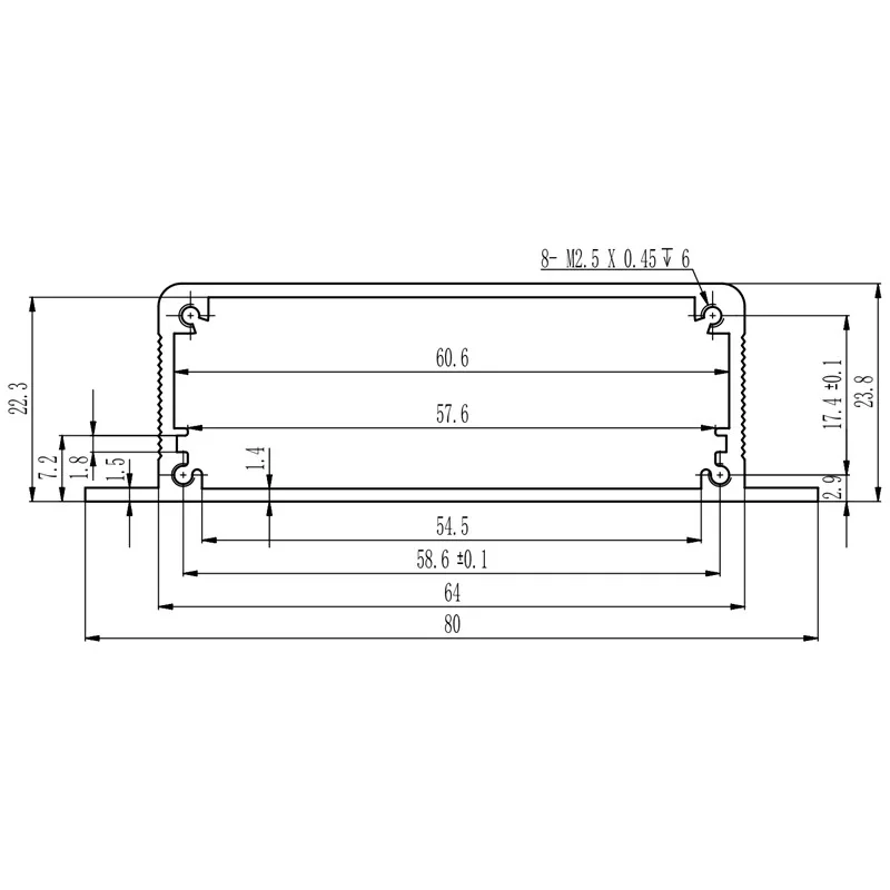 80*23 8*90 мм высококачественный алюминиевый экструзионный радиатор железо-серый