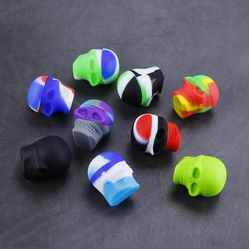 

Mini Size 3ml Skull Style Silicone Wax Concentrate Oil Container Jar For Bho Slick Butane Hash Dab Silicon Wax Jar Recipiente