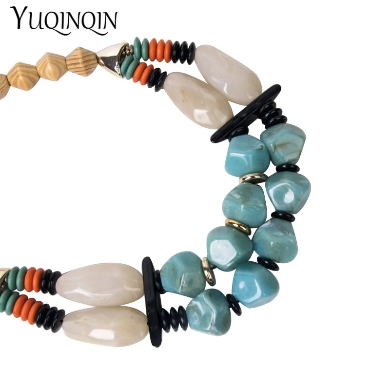 Короткое модное ожерелье с бусинами для женщин акриловое Африканским зеленым